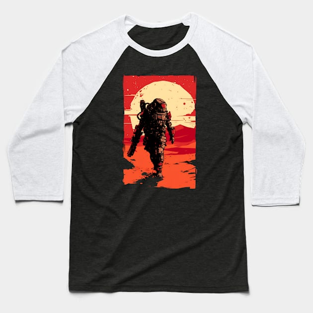 Solitary Marine on Mars - Scifi Baseball T-Shirt by Fenay-Designs